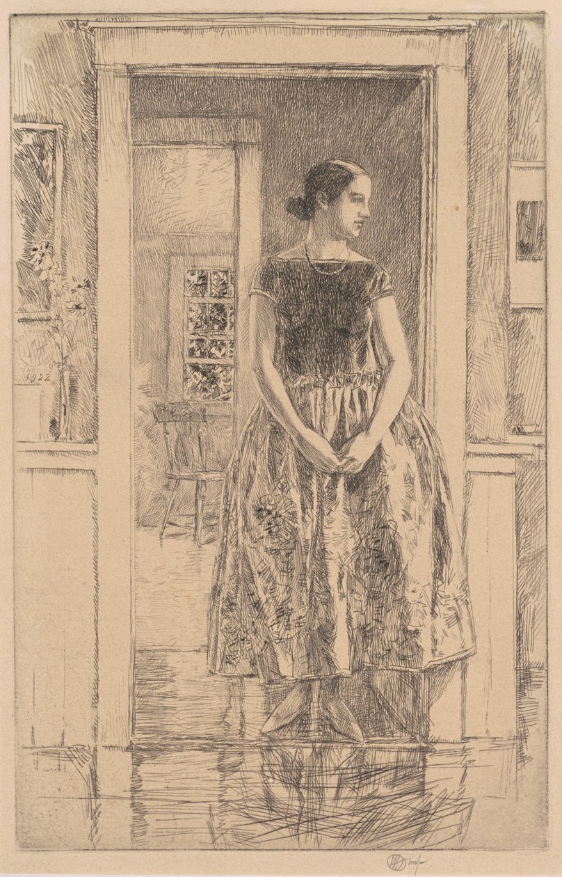 Girl in a Modern Gown by Childe Hassam