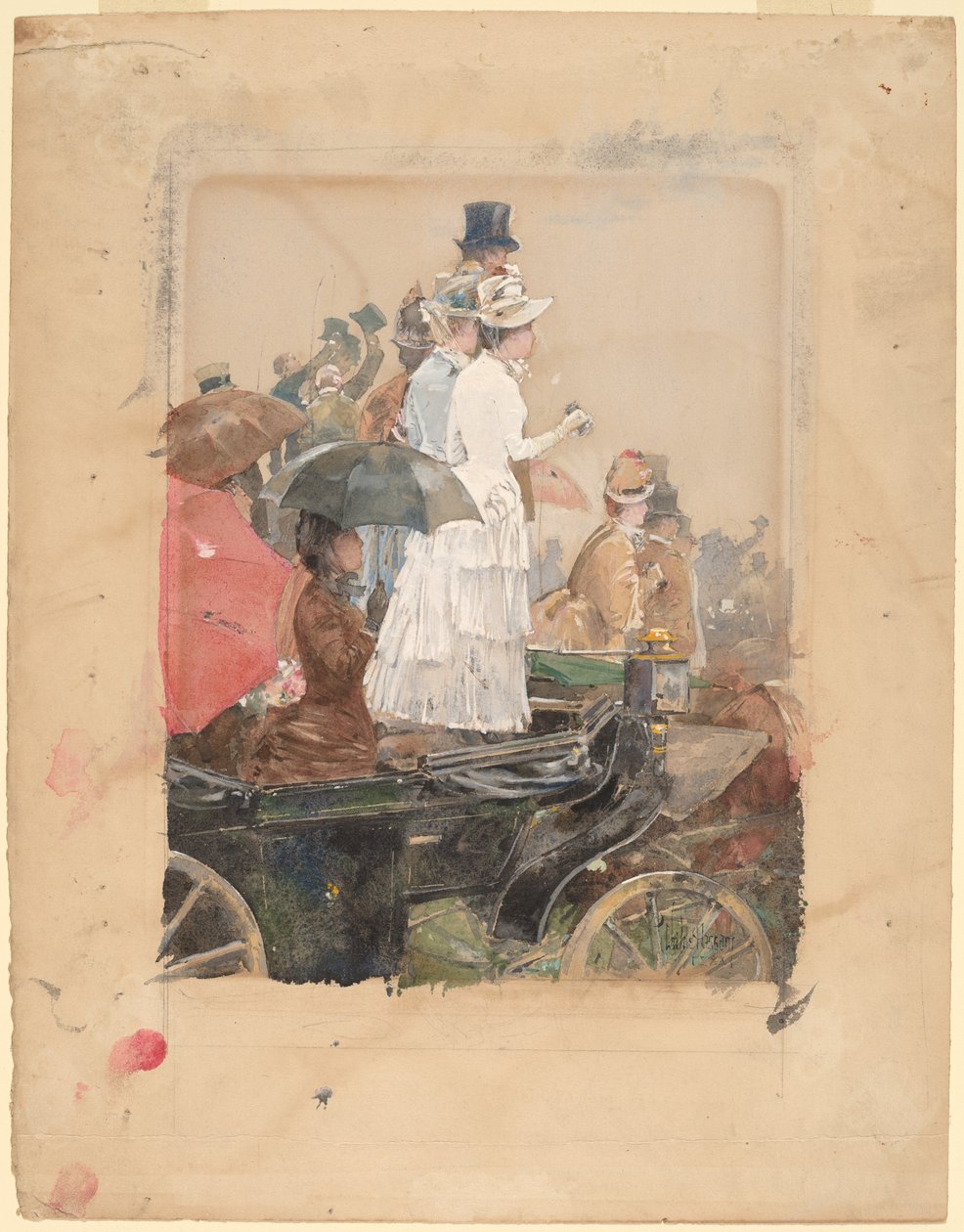 Spectators at the Grand Prix by Childe Hassam
