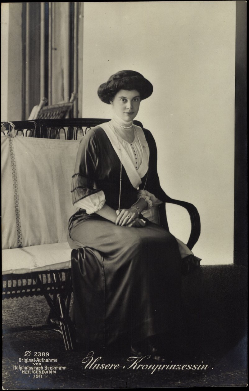 Crown Princess Cecilie of Prussia, Seated Portrait by Chinese School
