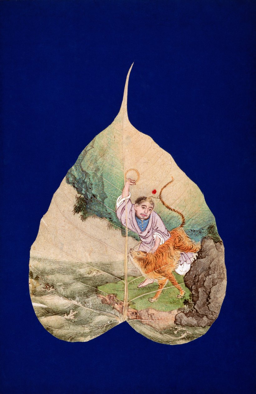Bhadra with a Tiger by Chinese School