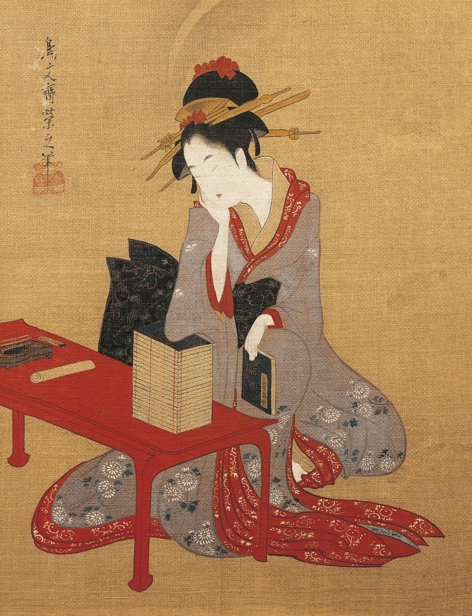 Dreamy Oiran (High Ranking Prostitute) by Chobunsai Eishi