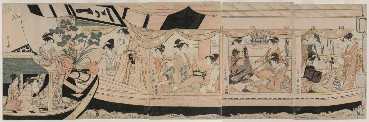 Party on the Pleasure Boat Kawaichimaru by Chobunsai Eishi