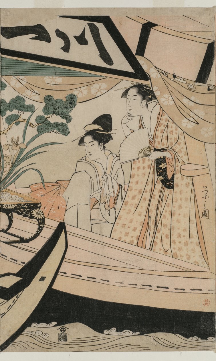 Party on the Pleasure Boat Kawaichimaru by Chobunsai Eishi
