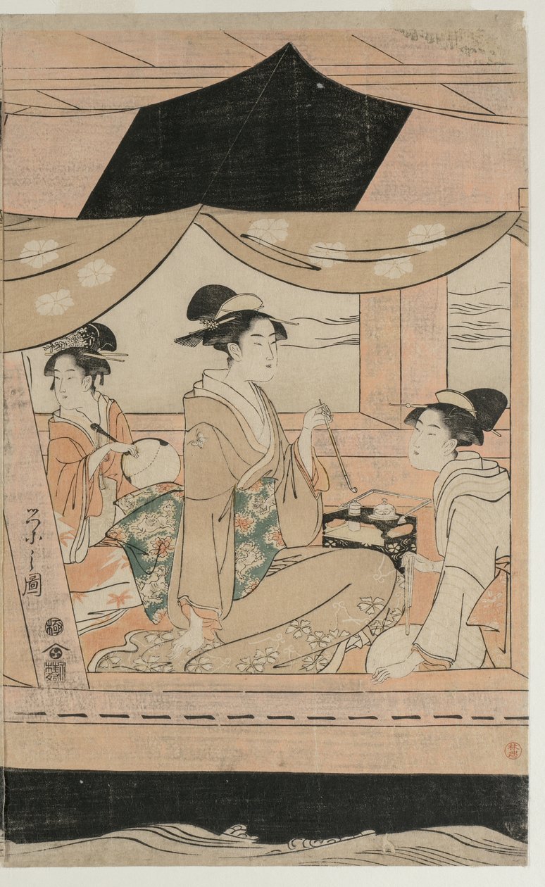 Party on the Pleasure Boat Kawaichimaru by Chobunsai Eishi