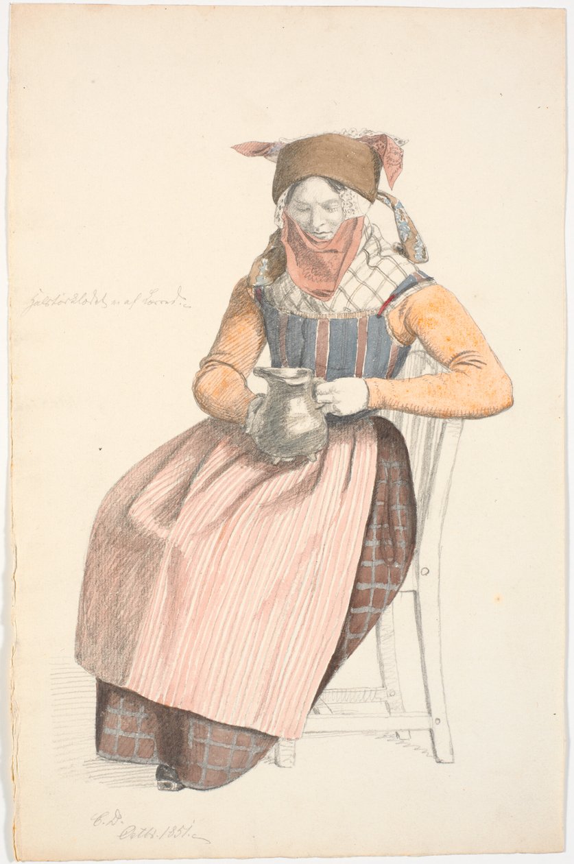 Seated Woman with a Jug by Christen Dalsgaard