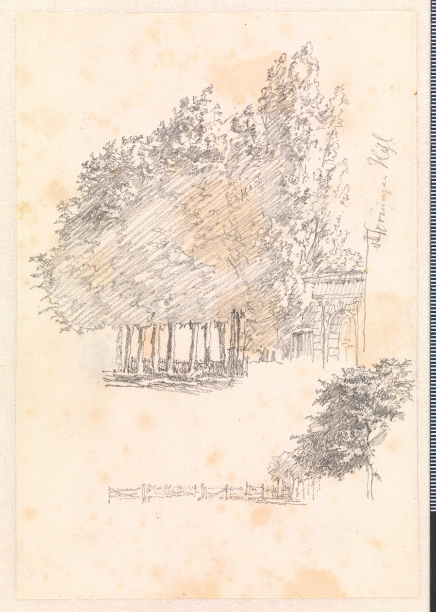 Gate and Trees at Rosendal by Christen Købke