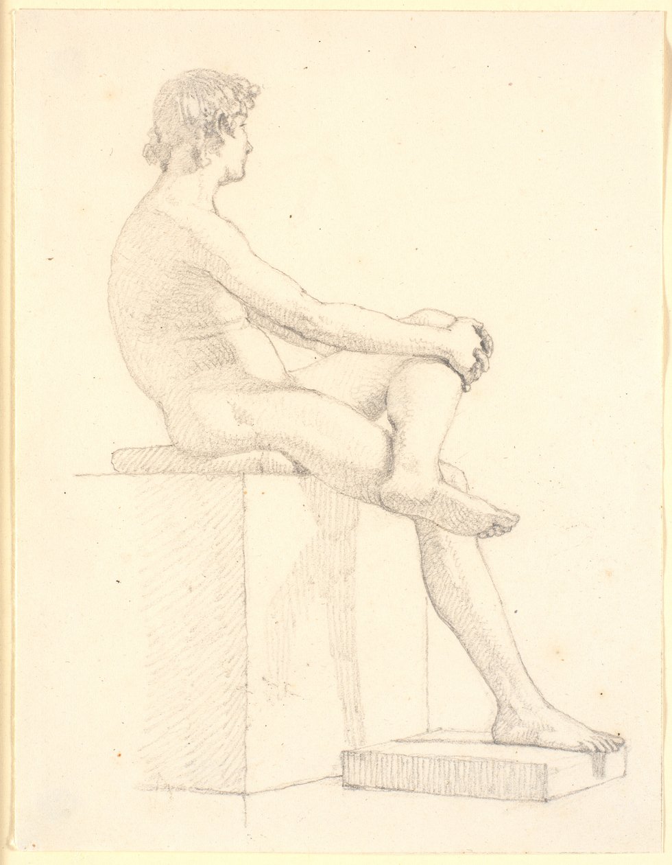 Young, Seated Male Model by Christen Købke