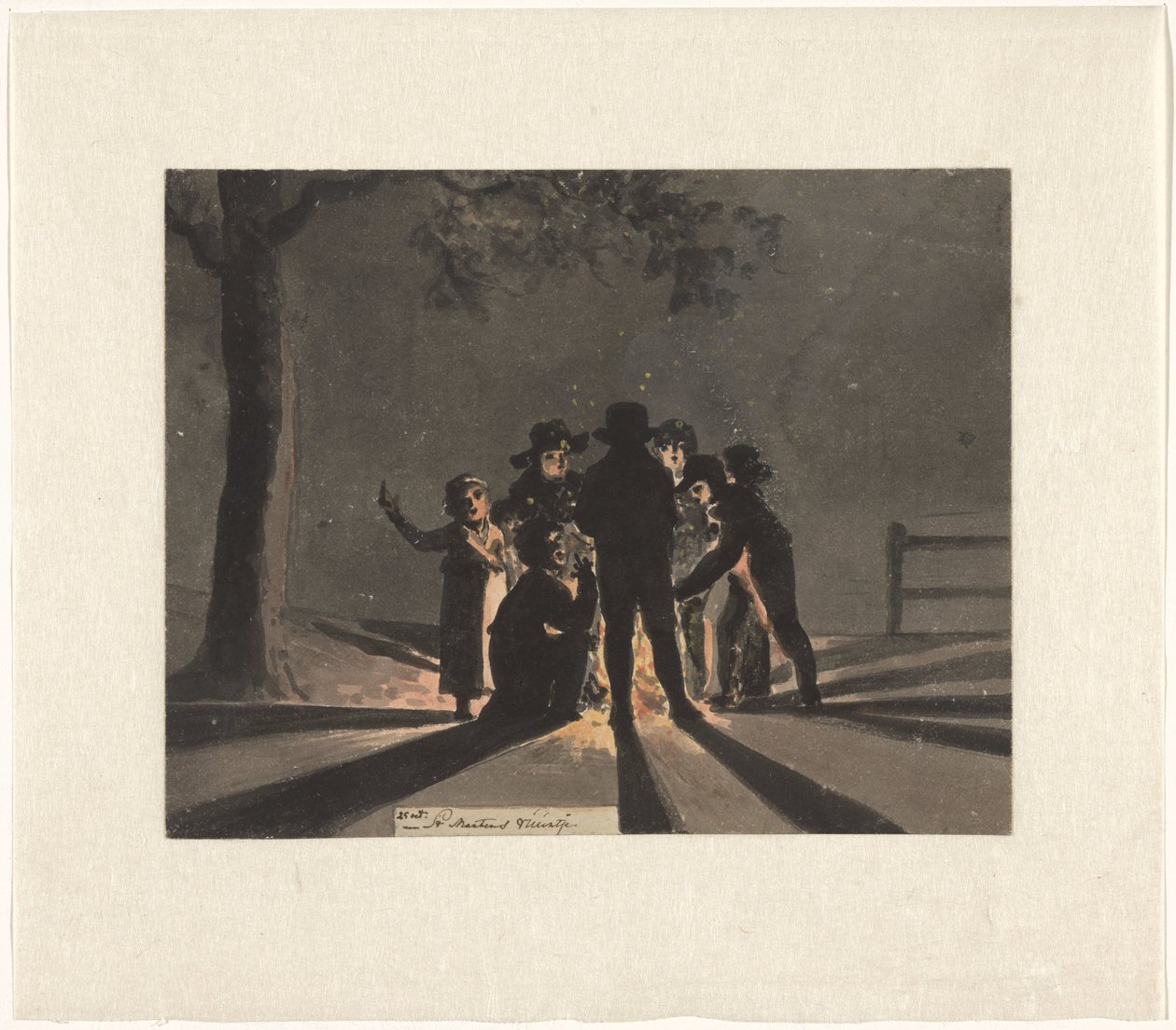 Children Clustered around a Saint Martin’s Bonfire by Christiaan Andriessen