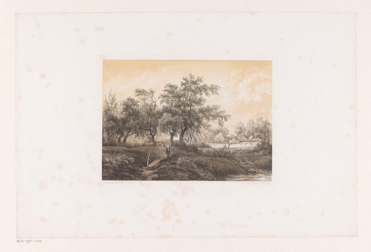 Landscape with Trees and Watermill by Christiaan Immerzeel
