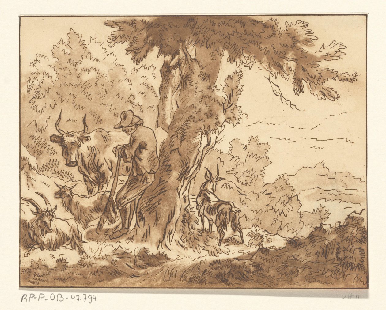 Shepherd by a Tree by Christiaan Josi