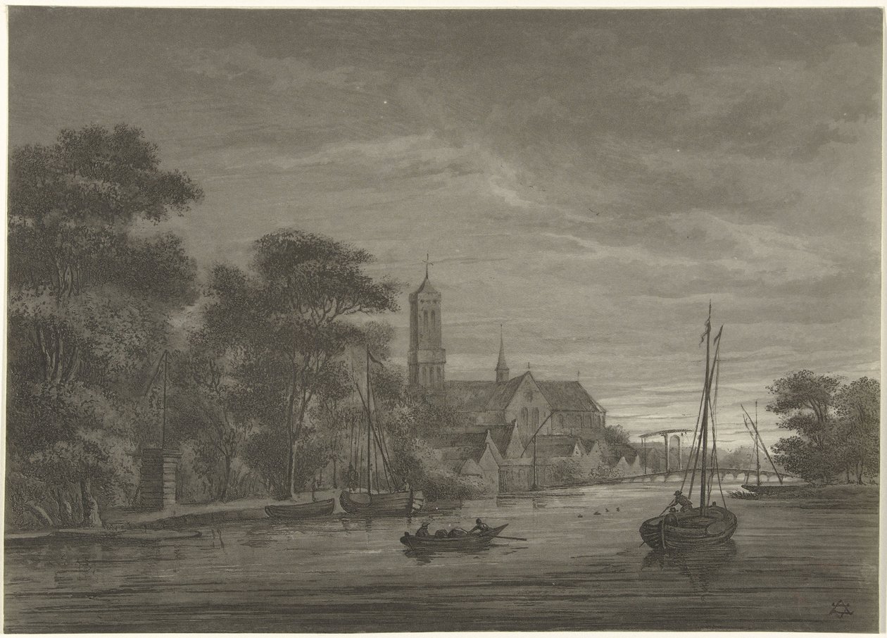 Night Landscape with View of a Village by Christiaan Josi