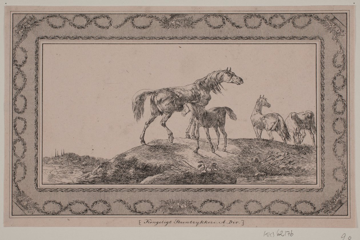 A Mare with Her Foal by Christian David Gebauer