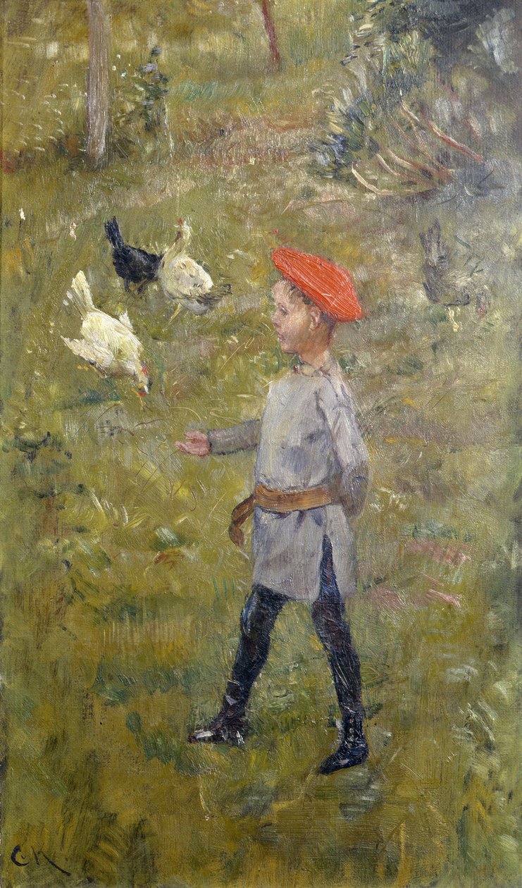 Per with the Hens, Hvitsten by Christian Krohg