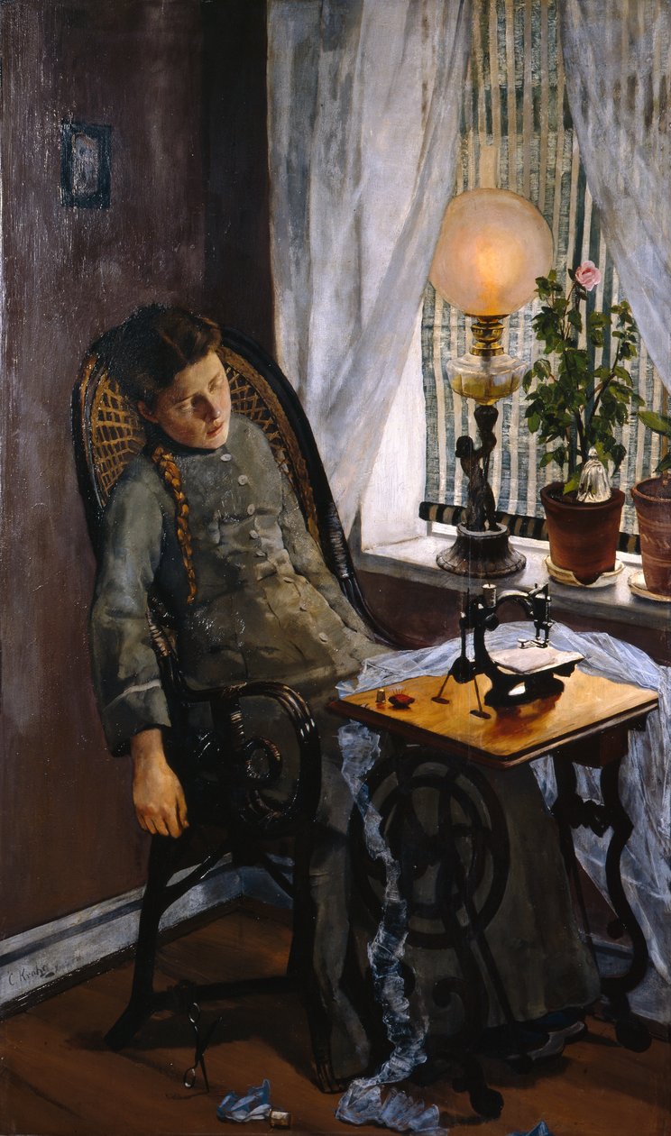 Seamstress by Christian Krohg
