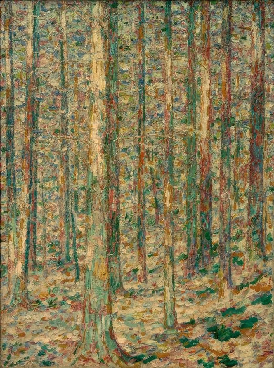 Pine Trunks in Sunlight by Christian Rohlfs