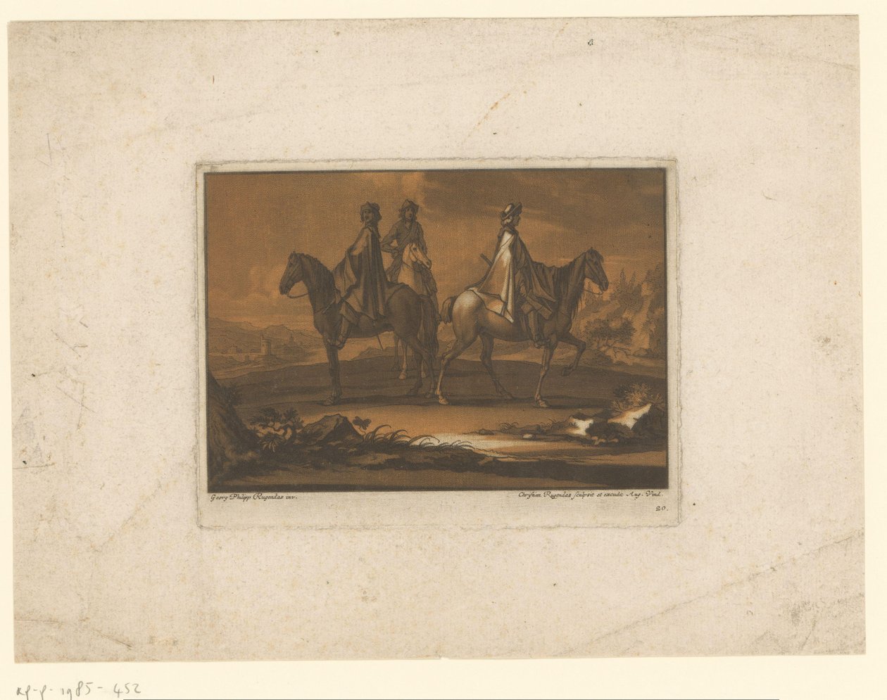 Three Riders in Cloaks (Riders) by Christian Rugendas