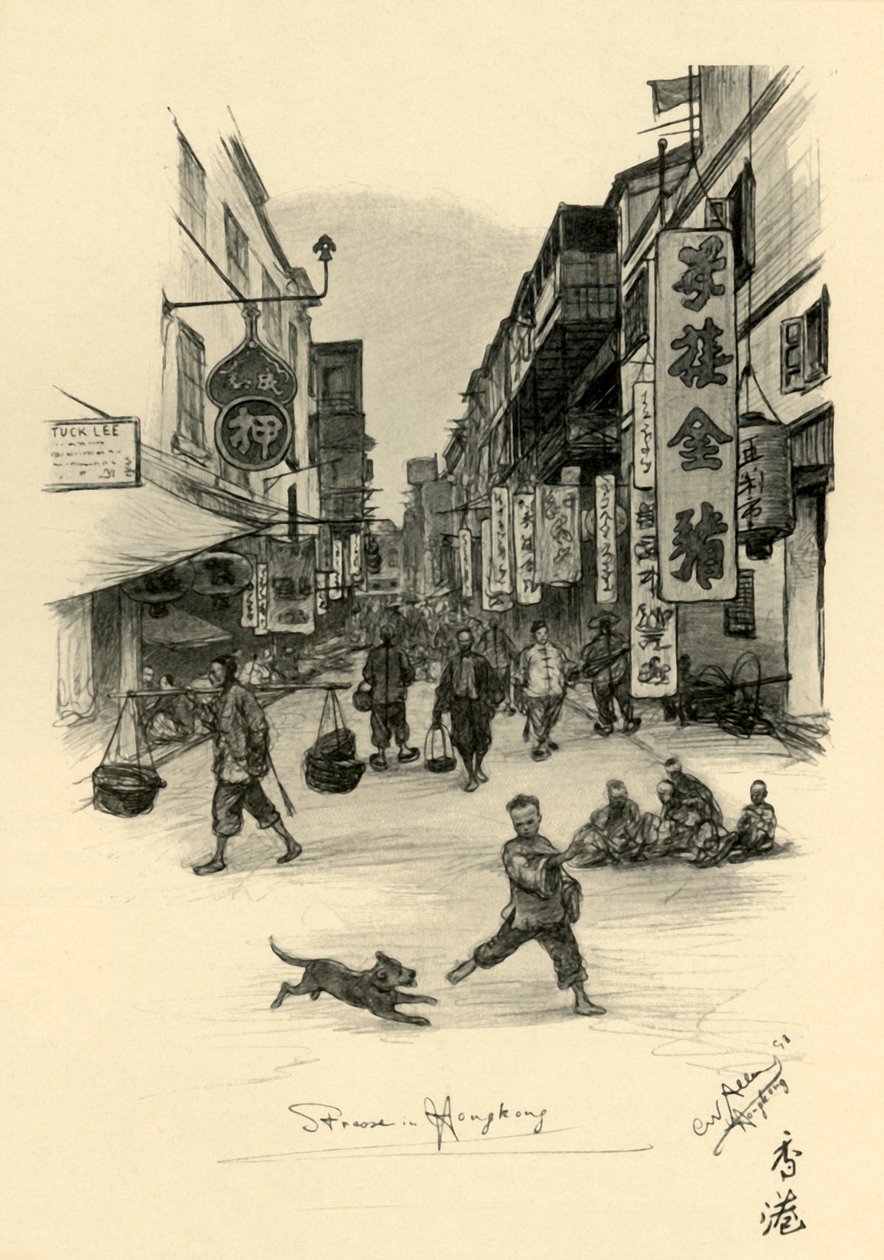 Street in Hong Kong by Christian Wilhelm Allers