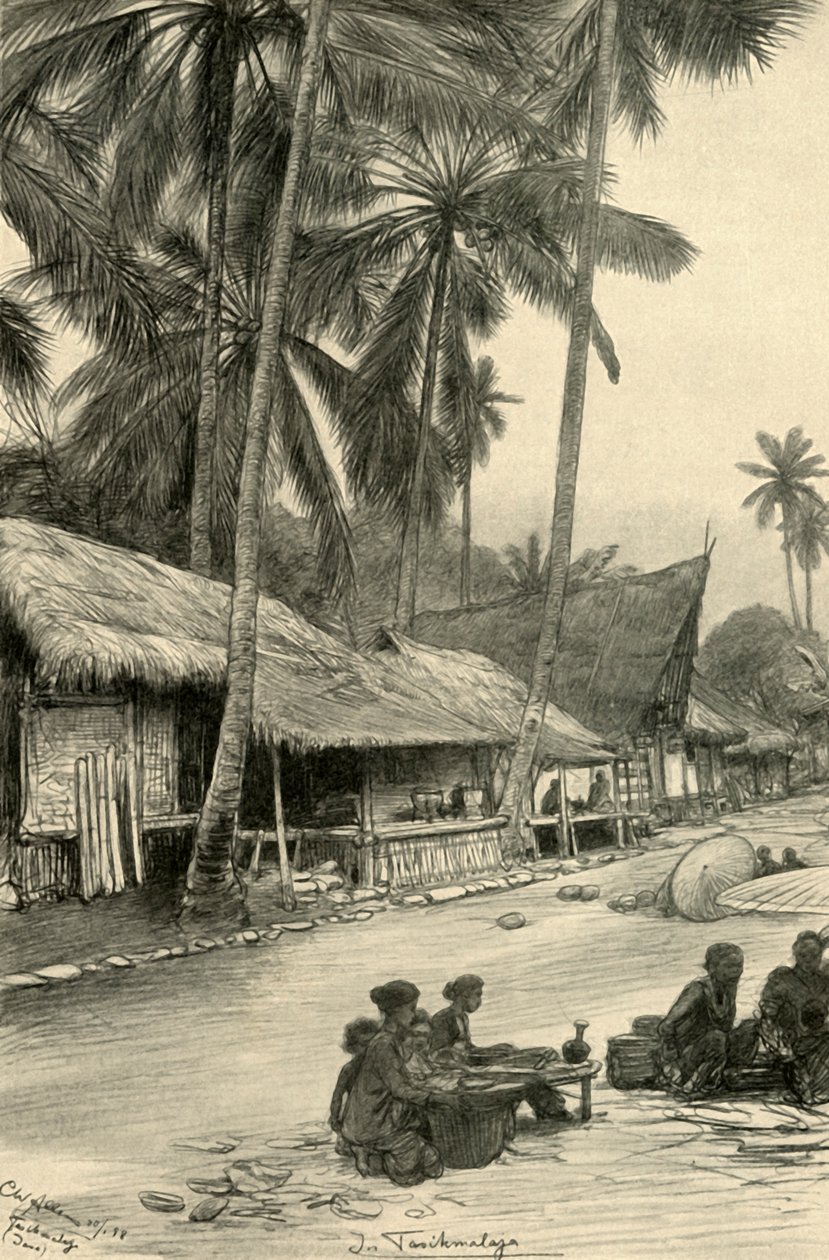 Street scene in Tasikmalaya, Java by Christian Wilhelm Allers