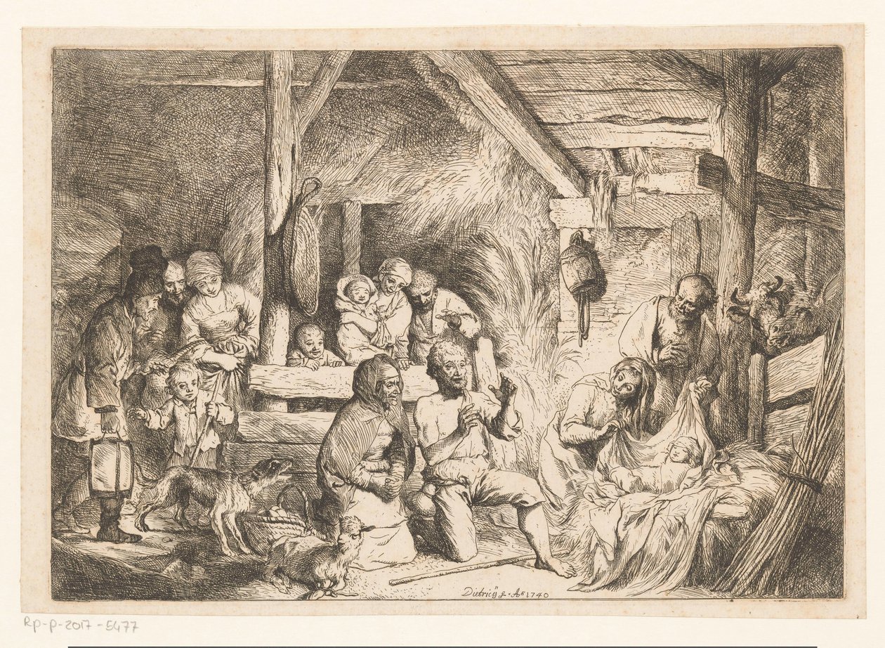 Adoration of the Shepherds by Christian Wilhelm Ernst Dietrich