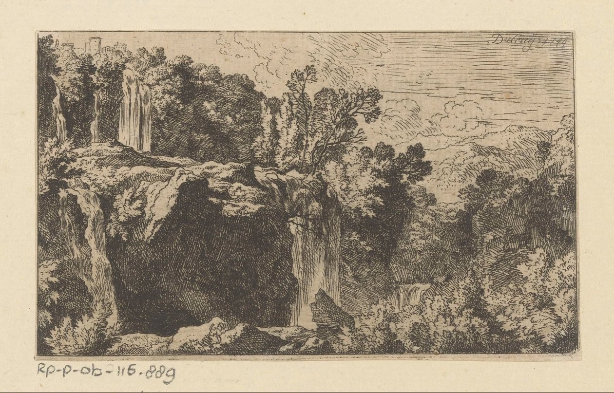 Arcadian Landscape with Waterfall by Christian Wilhelm Ernst Dietrich