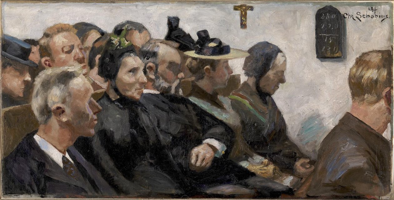 Tilhørere i en landsbykirke by Christjern Schobius