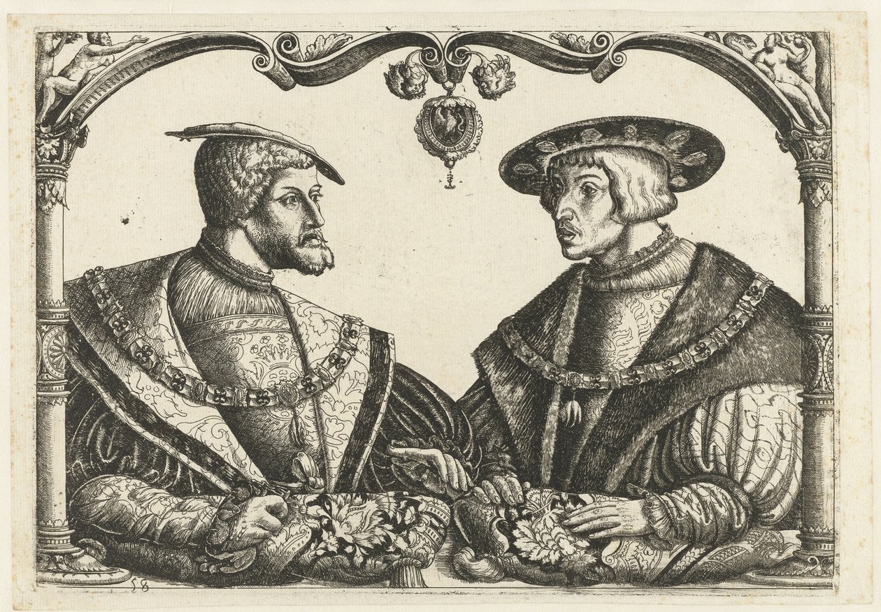 Charles V and Ferdinand I by Christoffel Bockstorffer