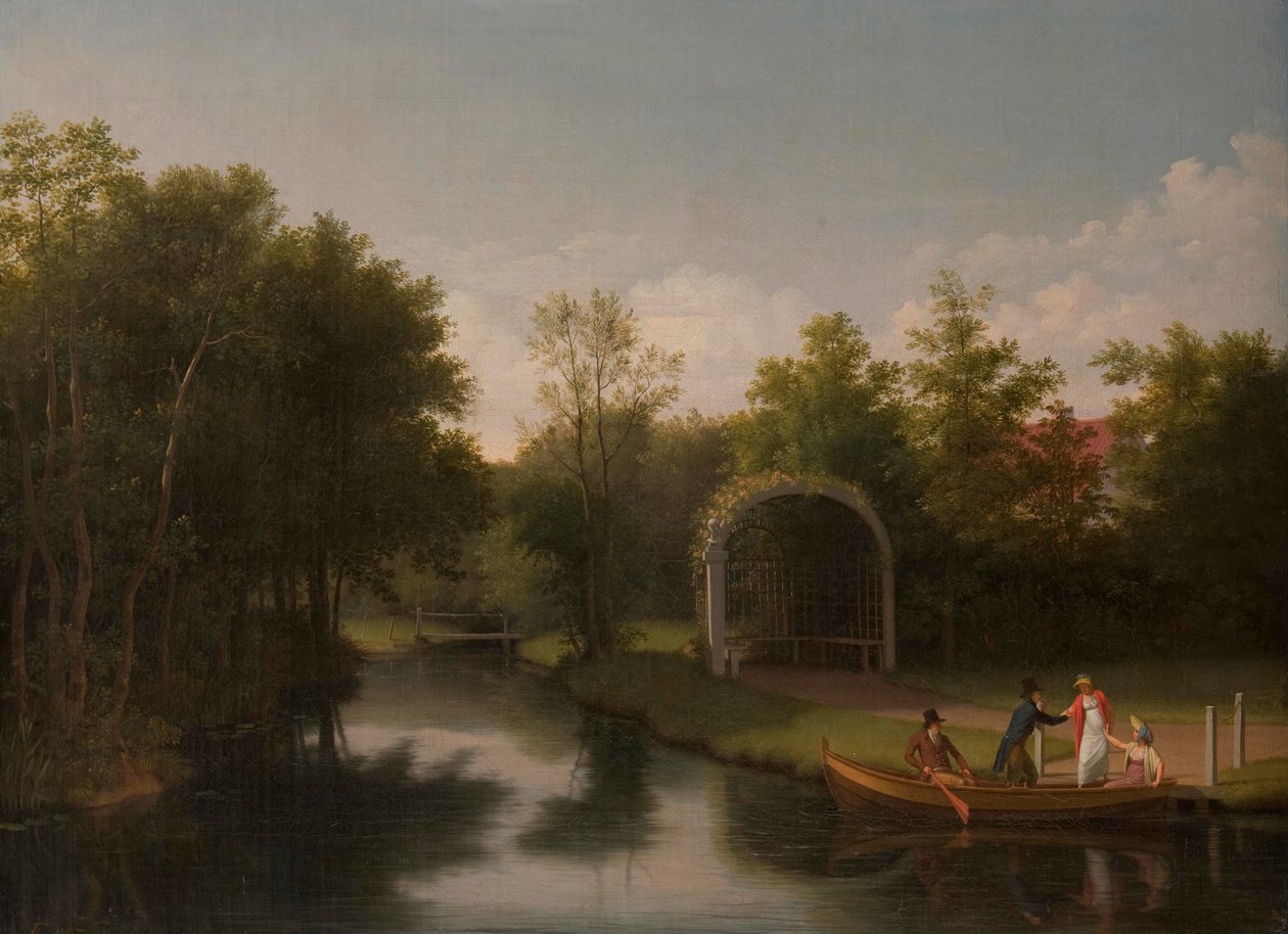 Arbour in the Park of Sanderumgård Manor by Christoffer Wilhelm Eckersberg