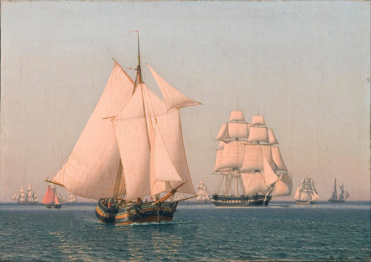 Ships under Sail in a Mild Breeze on a Clear Summer