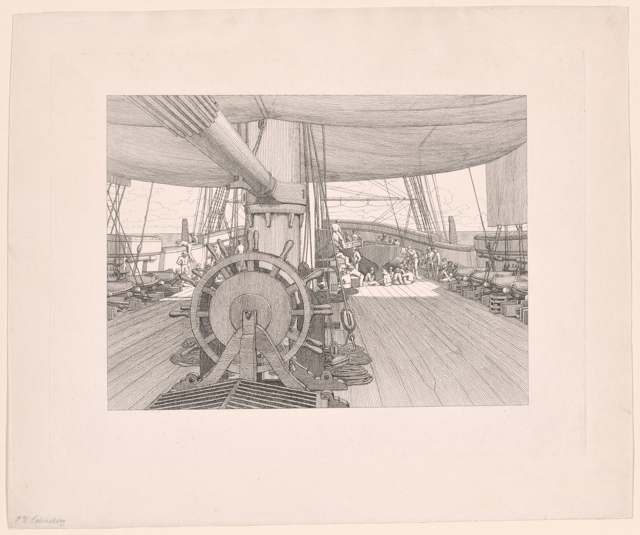 The Deck of a Warship by Christoffer Wilhelm Eckersberg