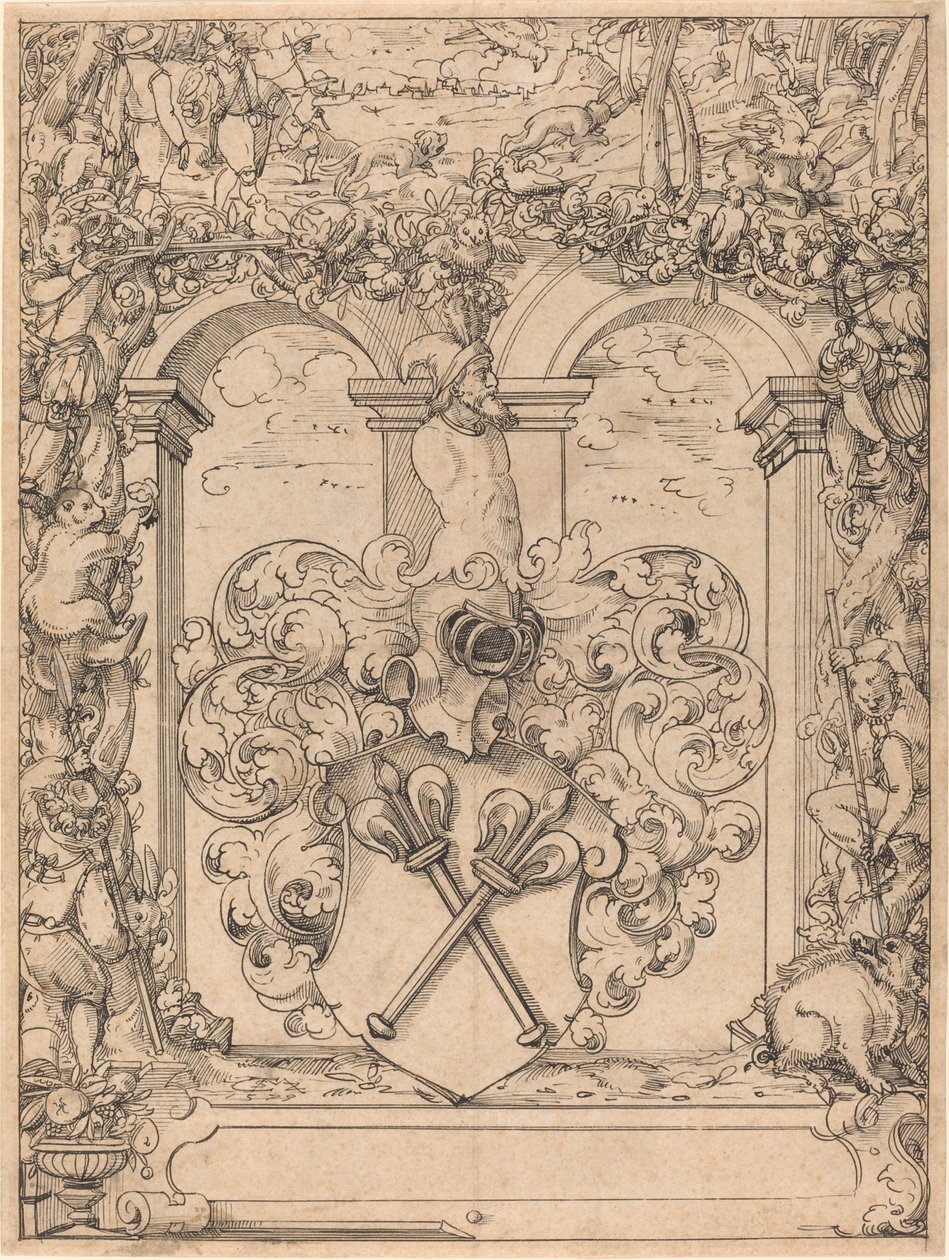Design for a Window (Hunting Scene) by Christoph Murer