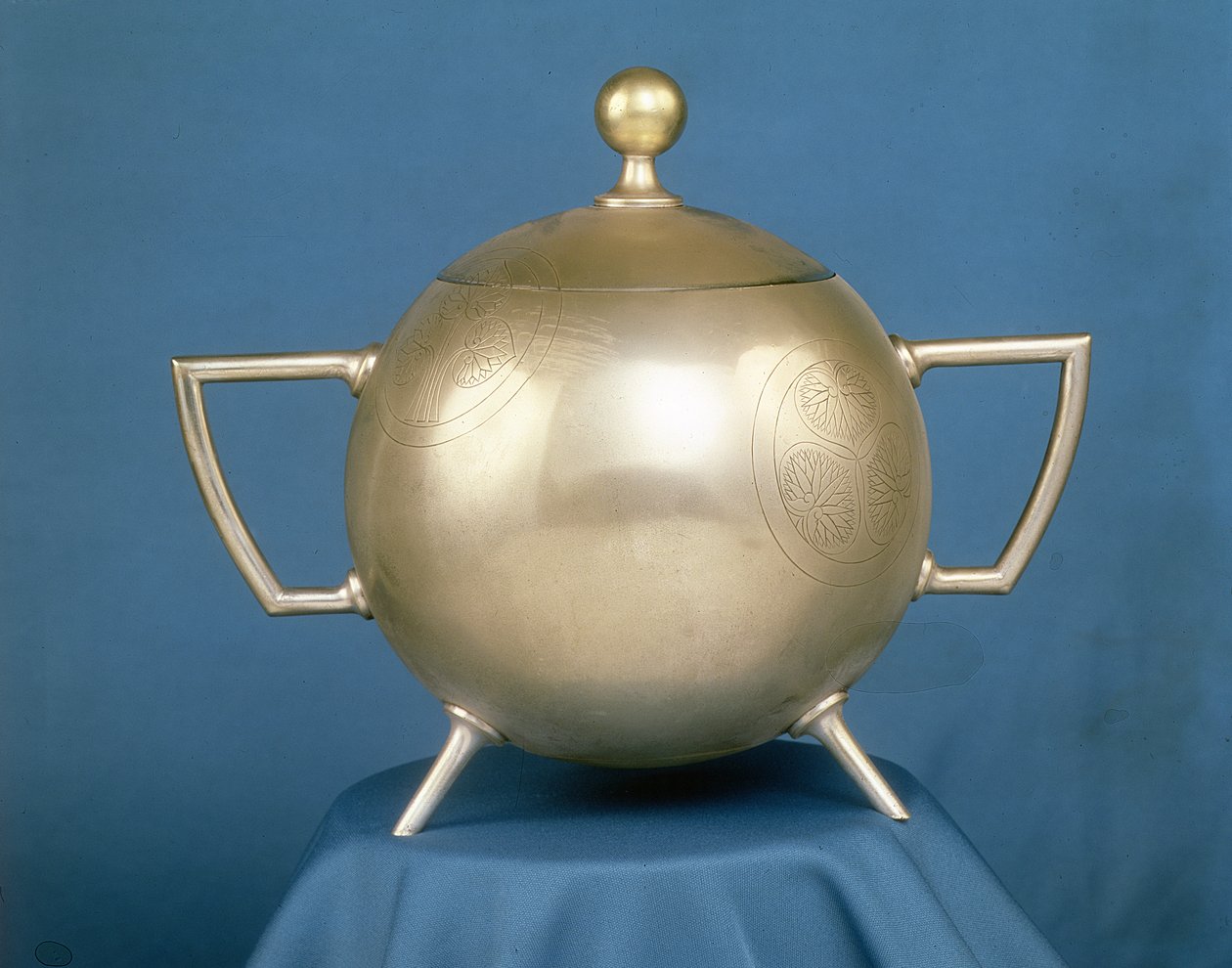 Two Handled Bowl with Hinged Cover by Christopher Dresser