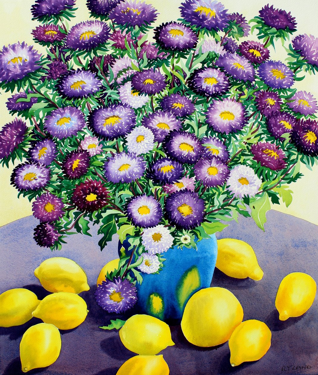 Purple Asters and Lemons by Christopher Ryland
