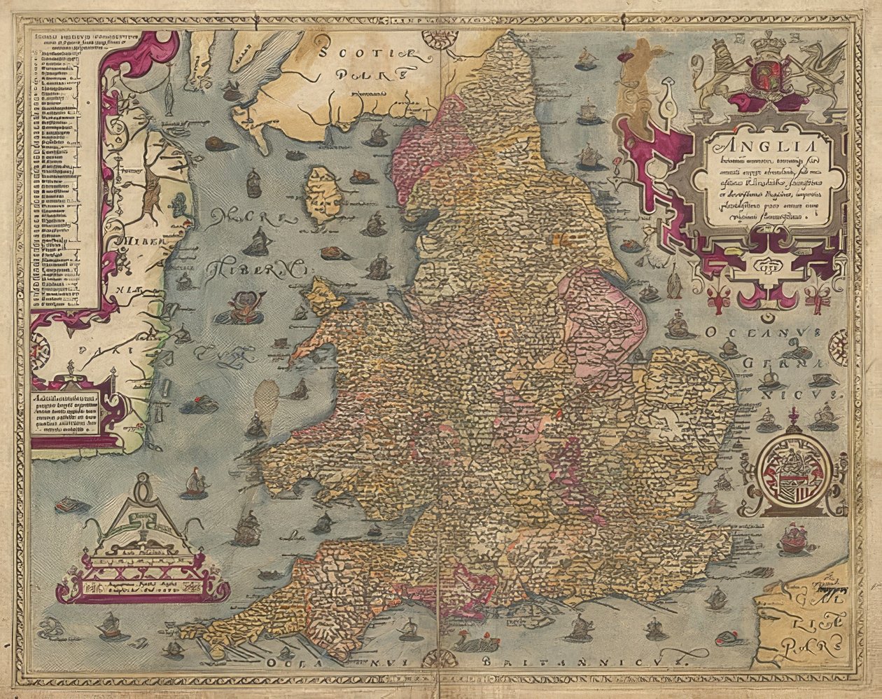 Anglia: England and Wales. 1579 by Christopher Saxton