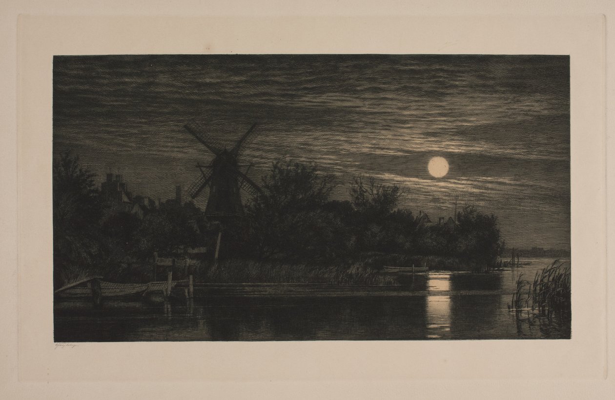Moonlit Evening at Tubæk by Cilius Johannes Konrad Andersen
