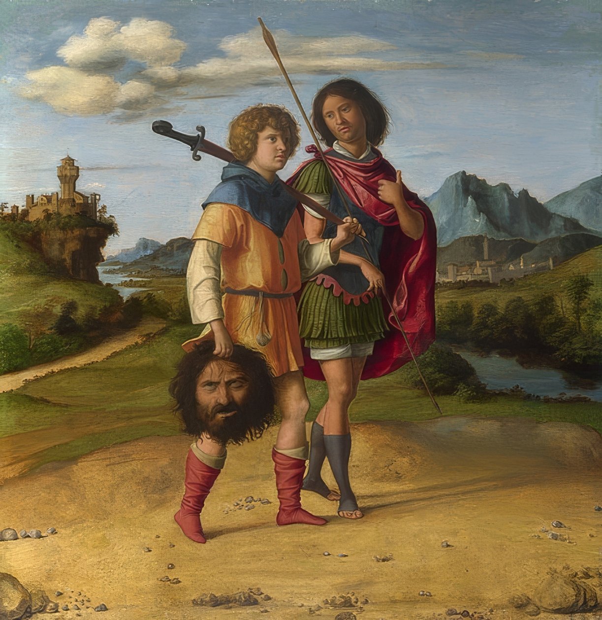David and Jonathan (?). Around 1505-10 by Cima da Conegliano