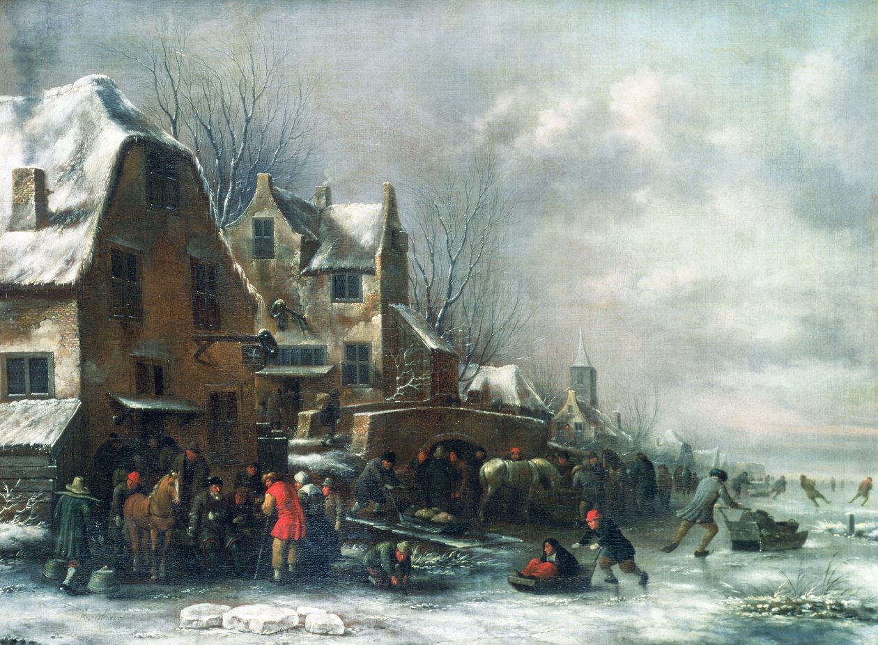 A Winter Landscape by Claes Molenaer