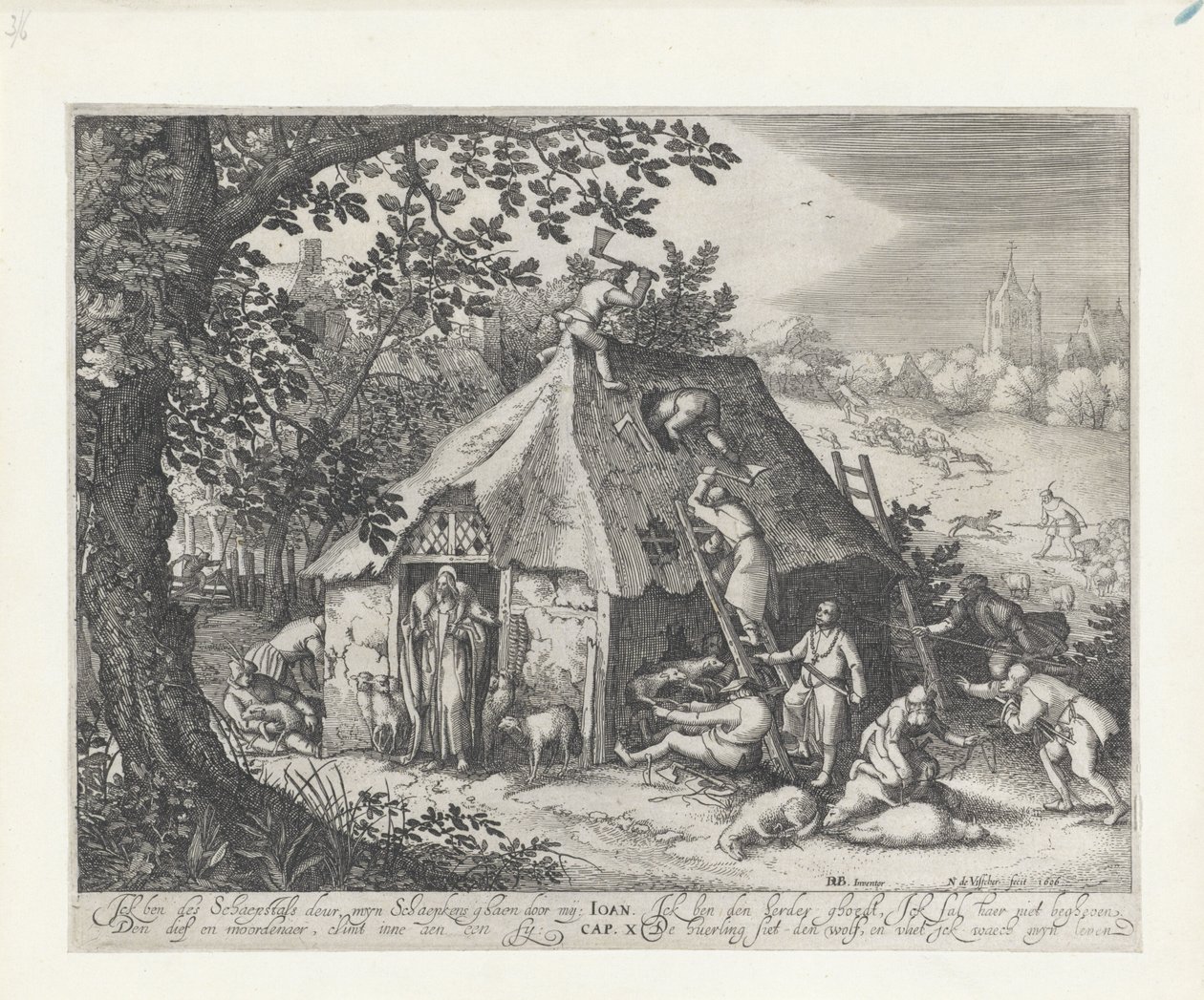 Christ at the Sheepfold by Claes Jansz. Visscher (II)