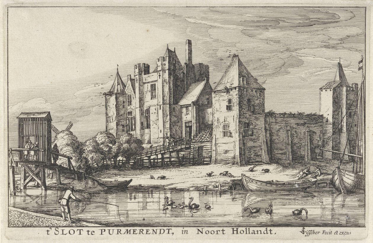 Castle Purmersteijn in Purmerend by Claes Jansz. Visscher (II)