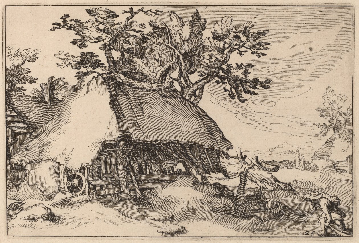 A Barn by Claes Jansz Visscher after Abraham Bloemaert after Boëtius Adams Bolswert