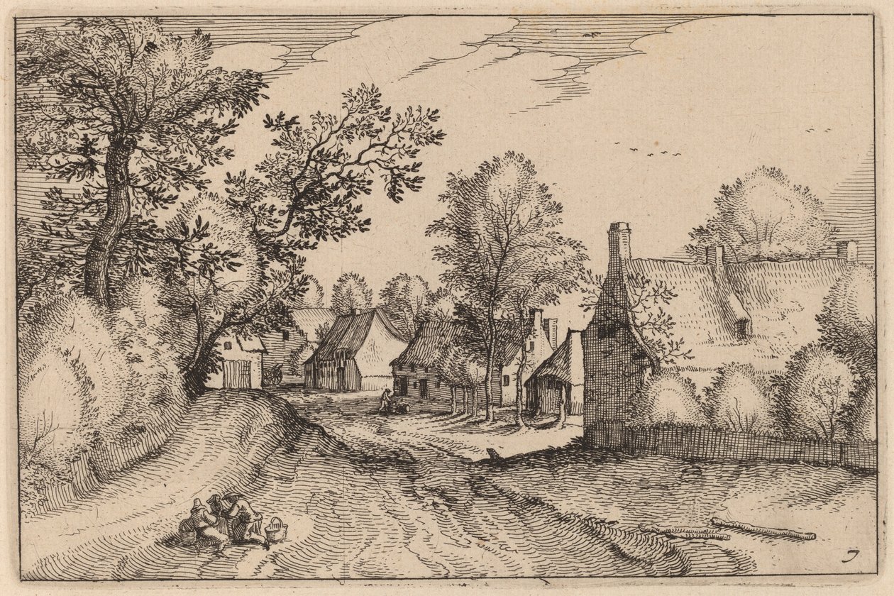 Village Road by Claes Jansz Visscher after Johannes van Doetechum, the Elder after Lucas