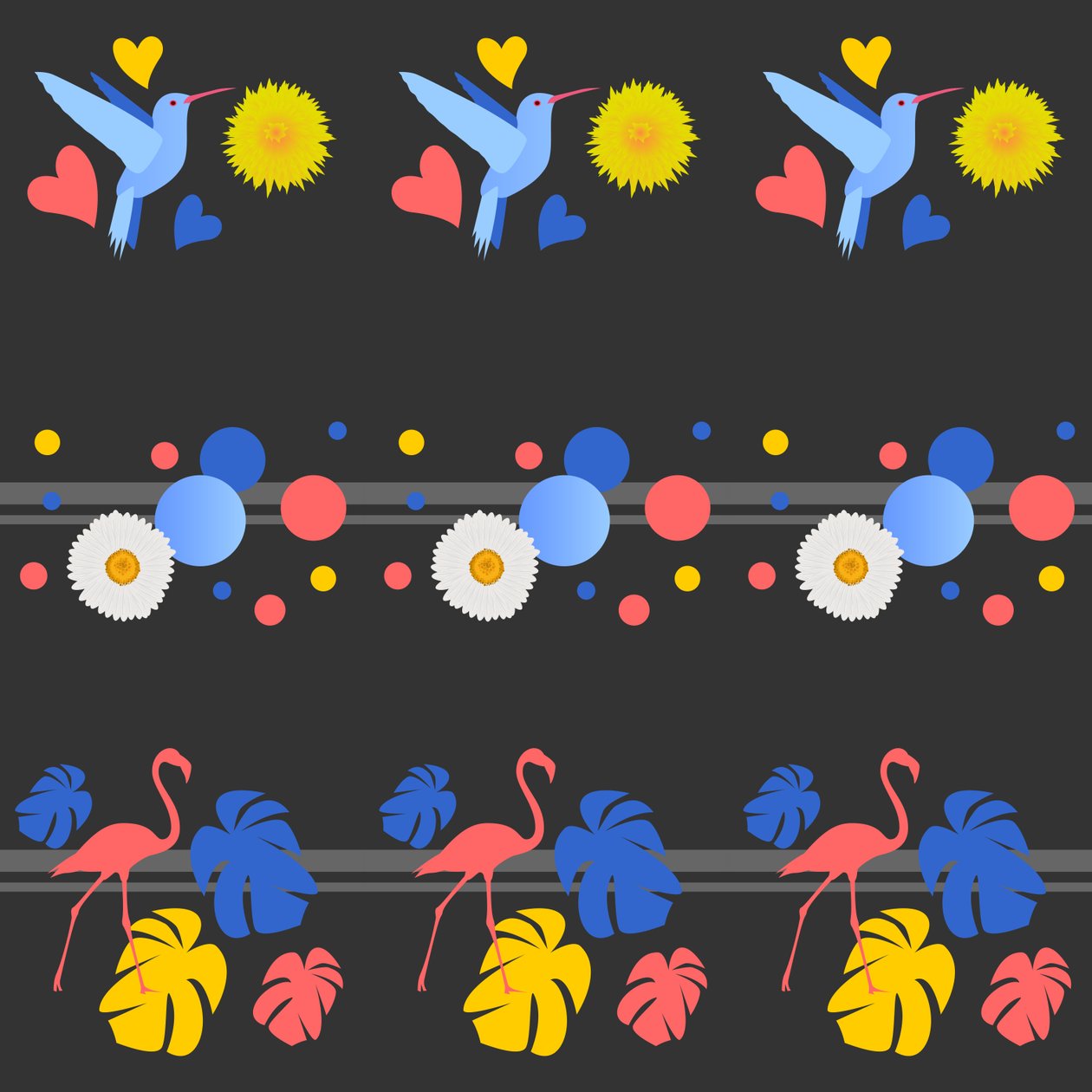 Birds, Flowers, Spots and Stripes by Claire Huntley