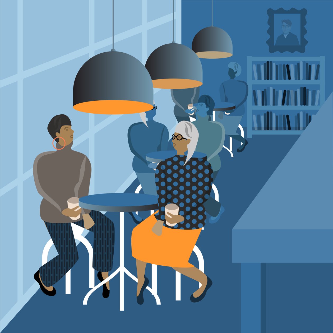 Coffee Shop Meeting by Claire Huntley