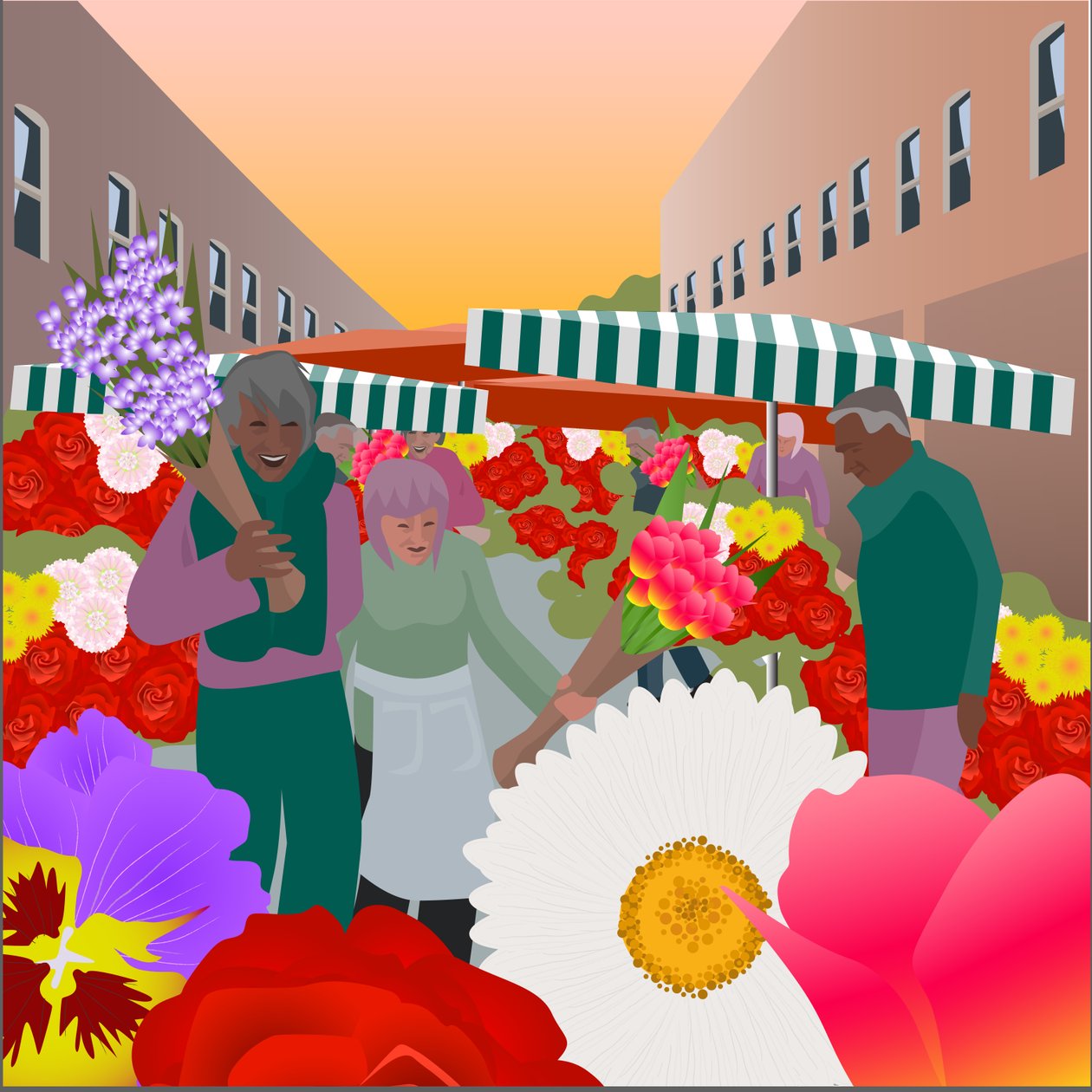 Flower Market at Columbia Road by Claire Huntley