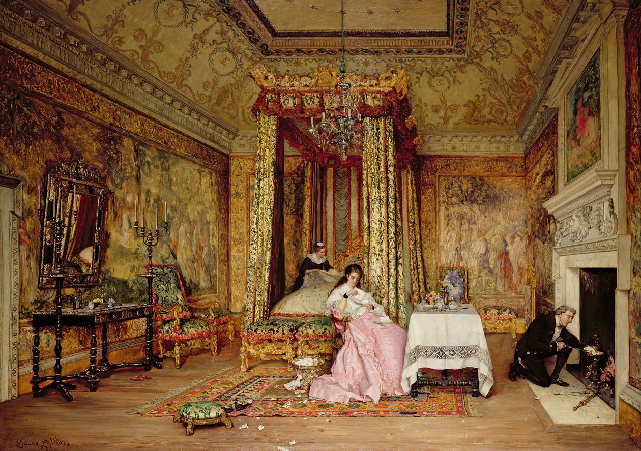 Old Letters - a scene at Knole by Claude Andrew Calthrop