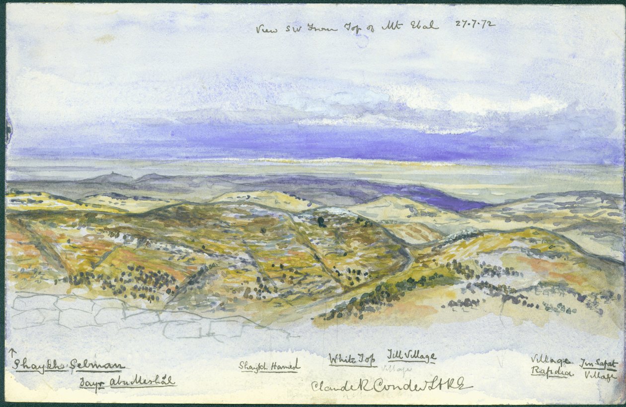 View from South West from the Top of Mount Ebal, 1872 by Claude Conder