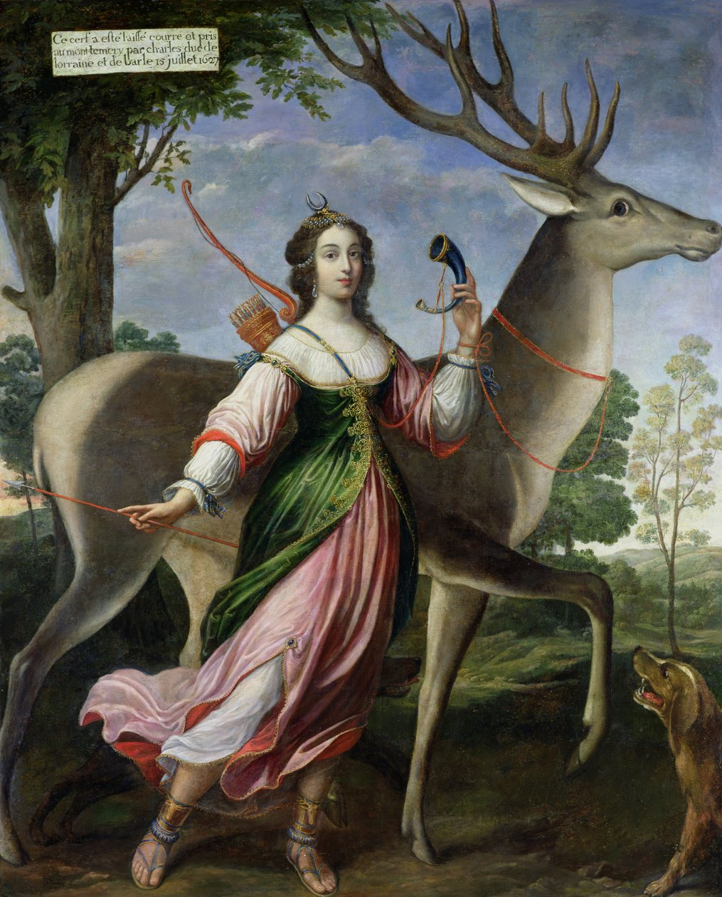 Marie de Rohan-Montbazon Duchess of Chevreuse as Diana the Huntress by Claude Deruet
