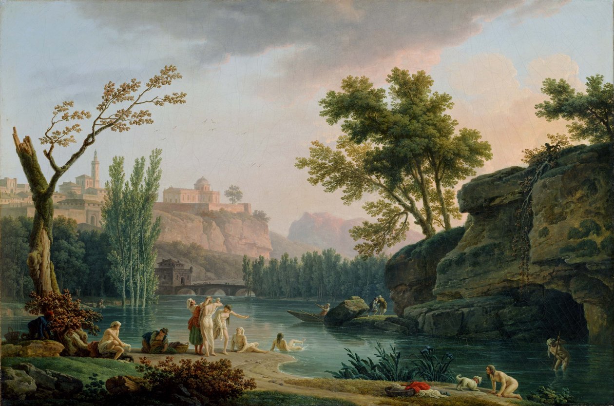 Summer Evening, Landscape in Italy by Claude Joseph Vernet