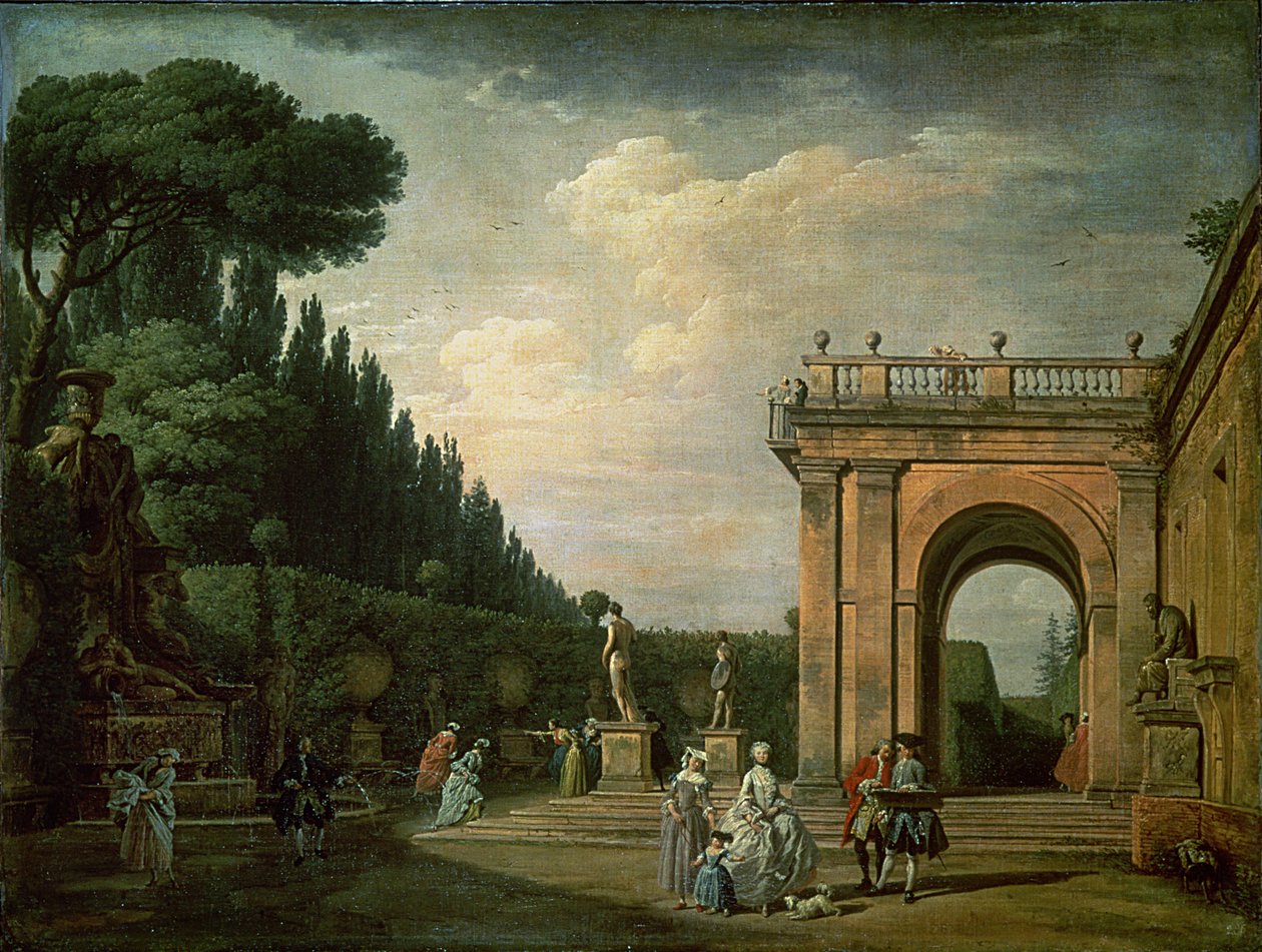 The Gardens of the Villa Ludovisi, Rome by Claude Joseph Vernet