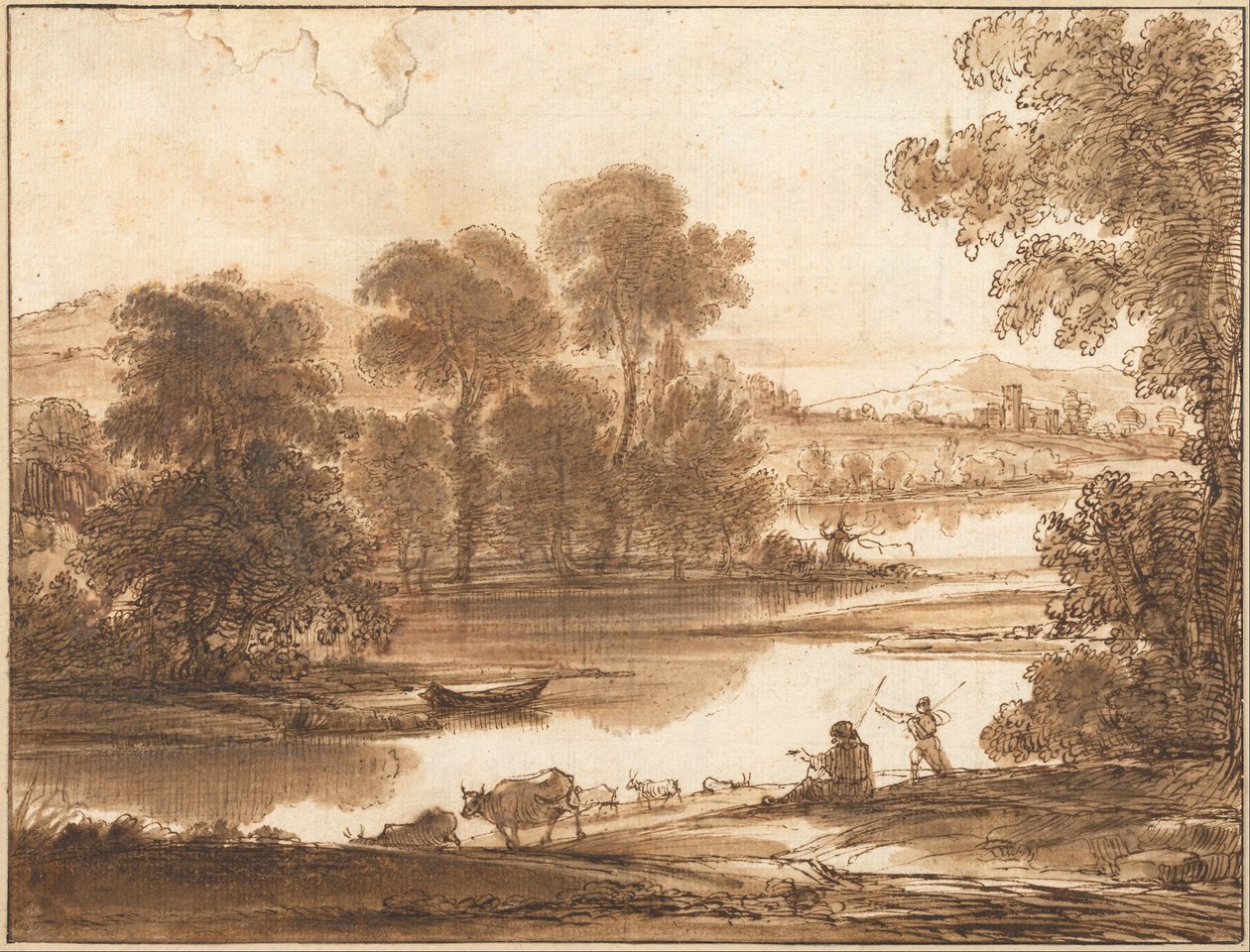 Floodplain with Watering Place by Claude Lorrain