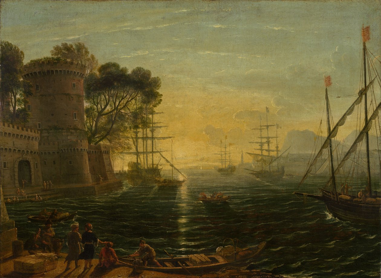 Port at Sunset by Claude Lorrain